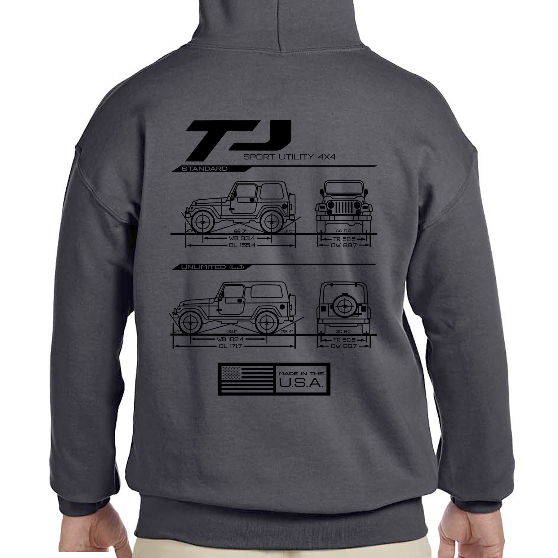 [JEEP]★24SS★Car Print Hood T-shirt Jeep Made to Explore Front and Back Print Pigment Dyed T