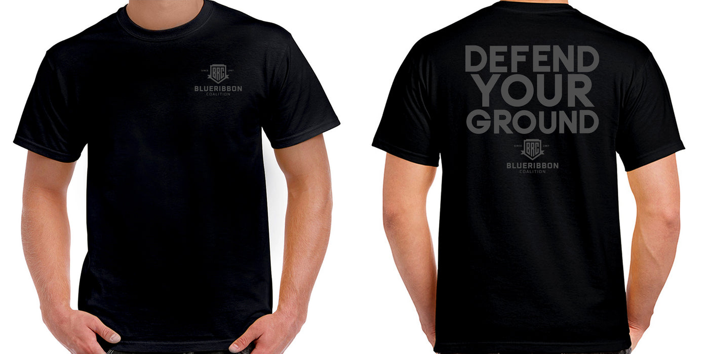 BlueRibbon Coalition DEFEND YOUR GROUND Black T-shirt