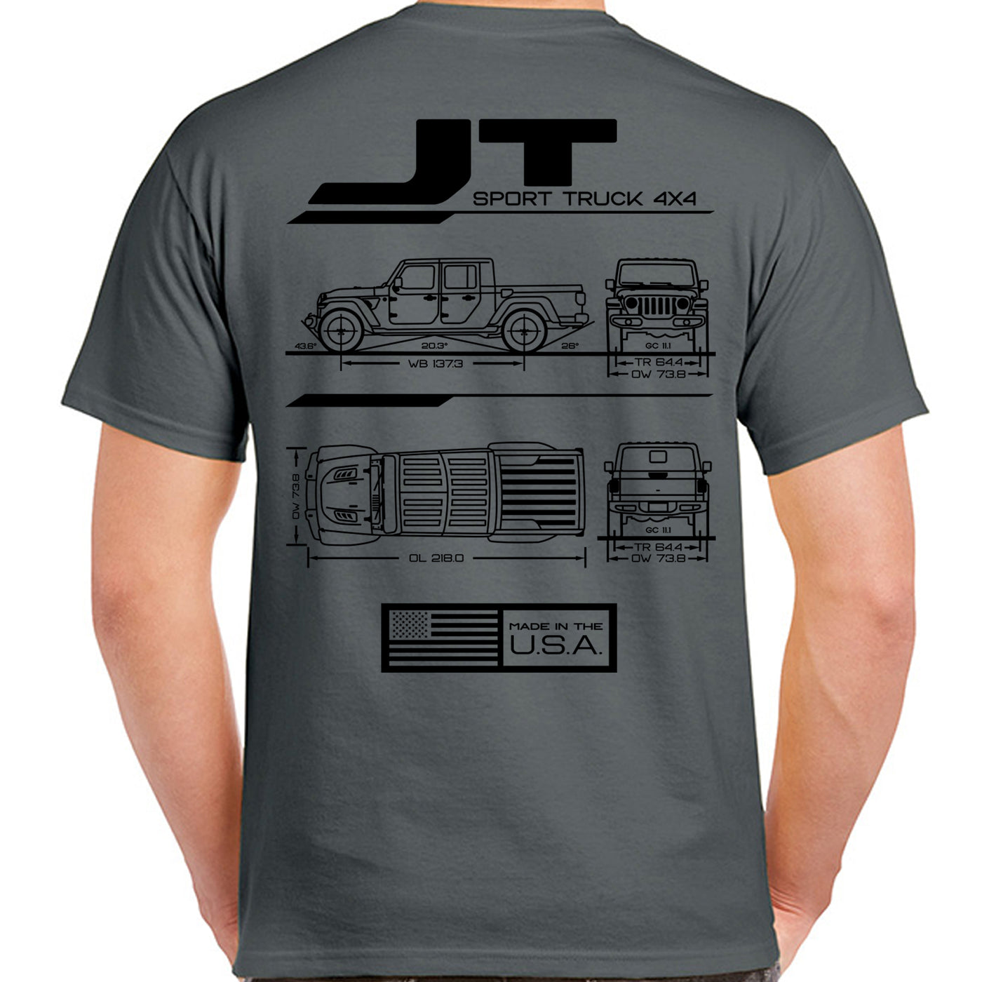 Jeep JT Gladiator Blueprint T Shirt Offroad Outfitter Apparel